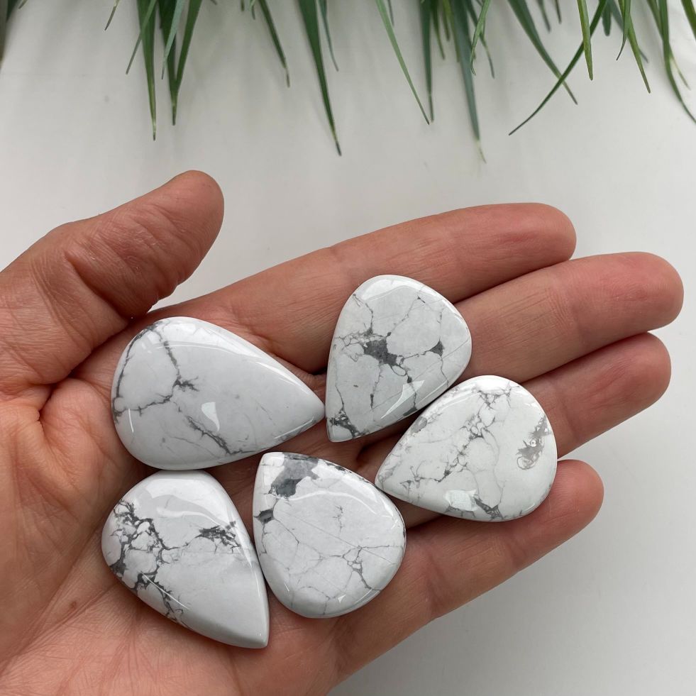 Howlite Cabochon - Tear Drop - 1pc Howlite Cabochon - Tear Drop - 1pc